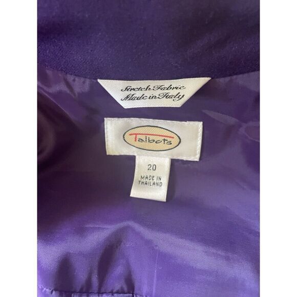 TALBOTS Women’s Size 20 Zipper Italian With Lining Blend Wool Purple Jacket - Picture 9 of 9
